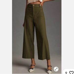 Anthropologie Maeve The Colette Cropped Wide-Leg Pants